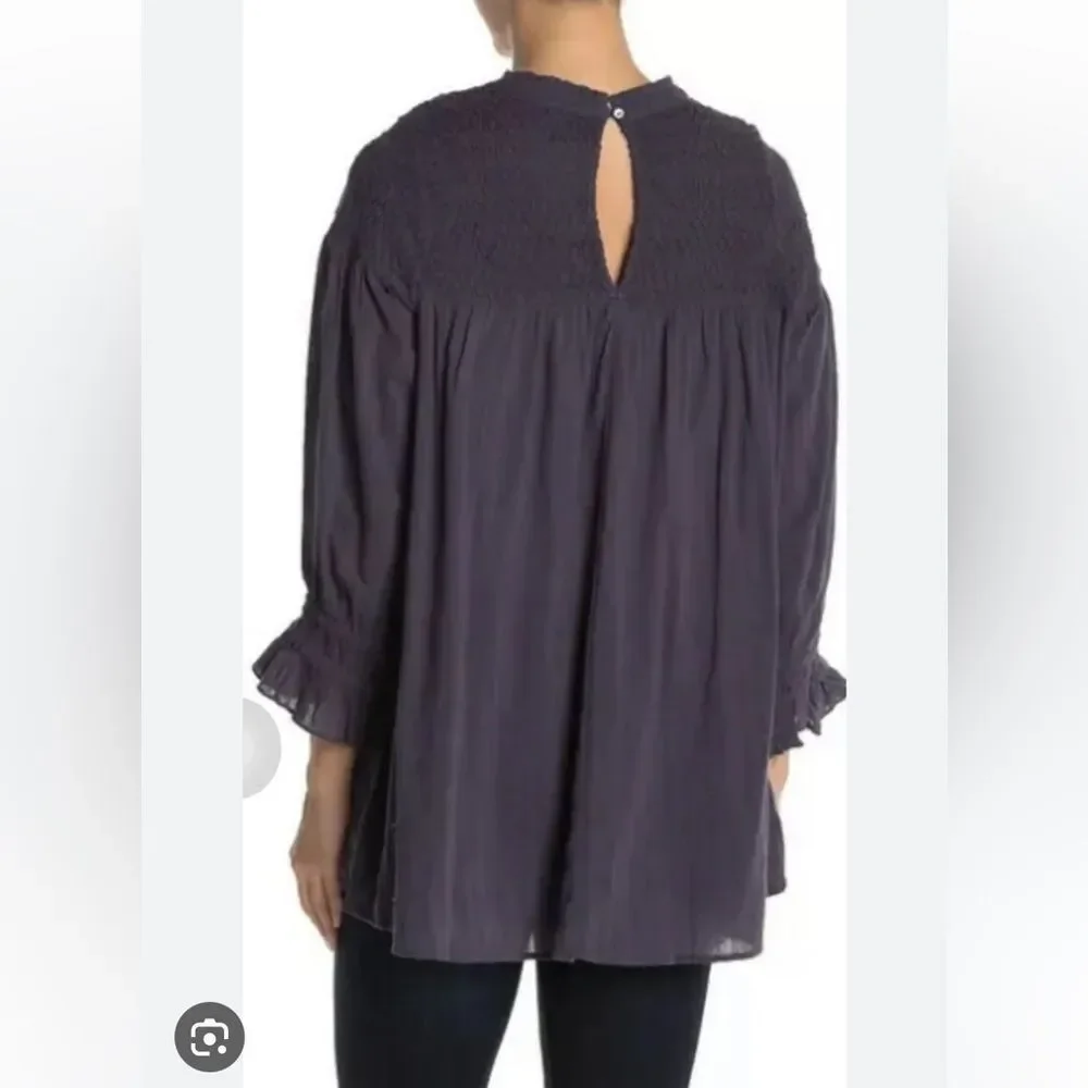Free People Womens Size Small Smocked Tunic Blouse